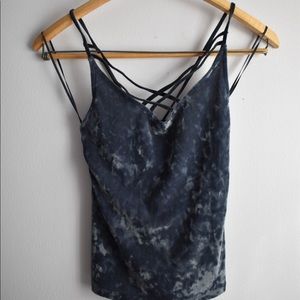 American Eagle Steel Blue Velvet Top